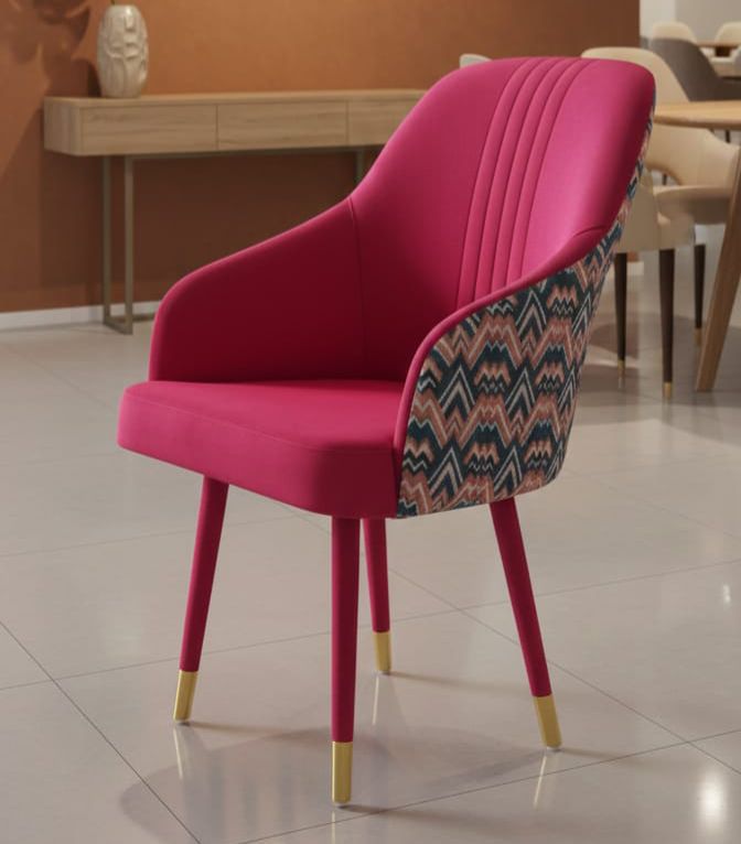 Handcrafted Luxury Velvet Accent Dining Chair with Gold Tips